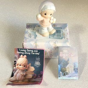 Precious Moments Sugar Town Sammy, Boy with Snowballs Figurine, 528668